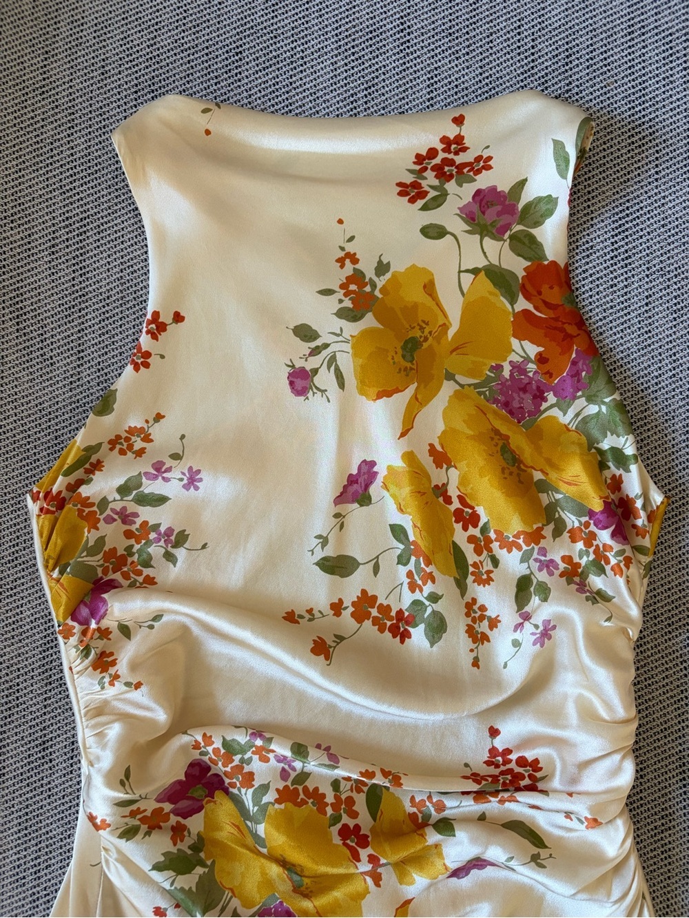 NEW Reformation Anaiis Silk Long Yellow Floral Backless Dress Crescendo US6 UK10 - Picture 12 of 16